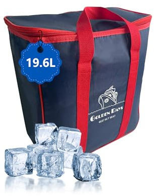 Family Bolsa Nevera Térmica 33cm, Aluminio, Ultraligera y Reforzada, Doble Aislamiento, Ideal para Almuerzos, Trabajo, Compras y Picnic, Ecológica y Plegable, Azul