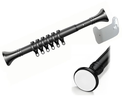 Telescopica Bastoni Per Tenda Da Doccia,Asta Per Tenda Tensione,Bastone Telescopico Acciaio Inox,estensibile Asta Telescopica,molla Regolabile,Facile Da Montare,Balcone,divisorio(Black,260-350cm)