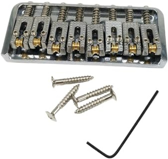 Brücke für Gitarre Brücke Kugellager 8 Saiten gebogen Saitenhalter für E-Gitarre (Silber)