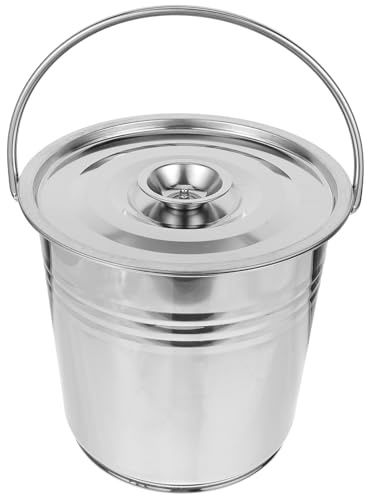 BAZEITFLOW Edelstahl Ascheeimer mit Deckel Aschebehälter Feuerfeste Aufbewahrungskübel für Kamin Grill Holzofen Outdoor Indoor Robuste Lagerung