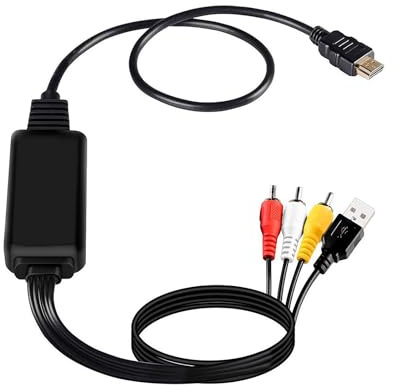 BUBEFSKD Cable Convertidor De Vídeo HDTV 3RCA Velocidad Salida 1080P para Juegos PC Televisores Fuente Alimentación USB Convertidor Reducciones Ruido