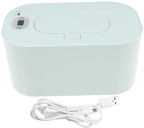 DOITOOL Tragbarer Feuchttuchwärmer aus Abs und Pp Verschleißfest mit USB Anschluss Hält Babytücher Warm in Grün für Zuhause und Auto