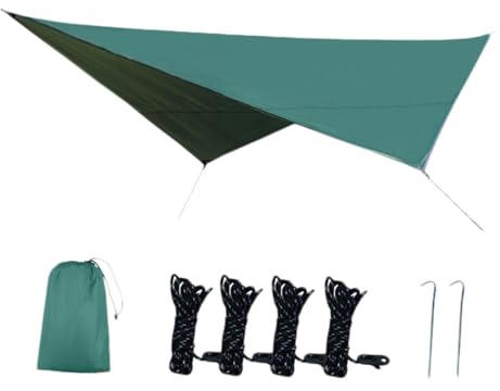 Totority Vela Parasole Oxford Spesso, Protezione UV Verde, Telo Ombreggiante da Giardino per Campeggio, Picnic e Riparo Esterno, Doppio Uso come Tappetino Resistente e Antivento