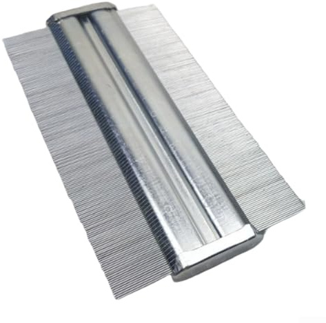 ZWEquipint Medidor de contorno con aguja de alambre de acero, regla de perfil de metal ABS para trazado de formas irregulares en carpintería y manualidades, plata de 5 pulgadas (15.2 cm)