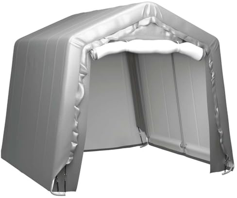 kithwjll Tenda da magazzino, 240 x 240 cm, in acciaio grigio con telaio zincato, resistente alle intemperie e ai raggi UV, ideale come ripostiglio, capanno o riparo per giardino, terrazza, balcone