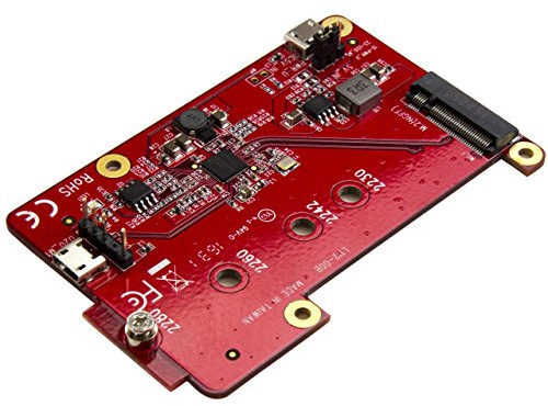 StarTech.com USB zu M.2 SATA Konverter für Raspberry PI und Entwicklungsboard - M.2 NGFF SATA SSD Adapter rot