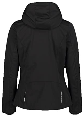 CMP - Leichte Softshelljacke für Damen mit abnehmbarer Kapuze, Schwarz, D38