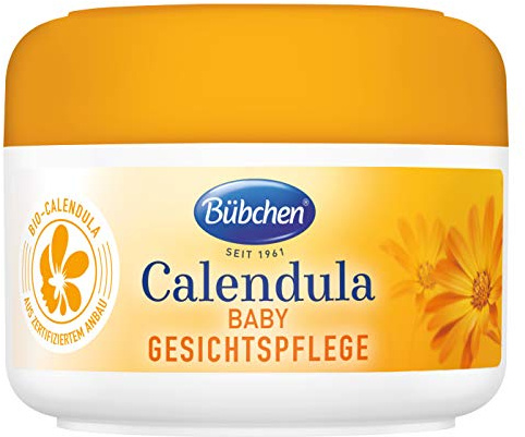 Bübchen Calendula - Cuidado facial con caléndula biológica para proteger la piel sensible del bebé, 1 unidad (1 x 75 ml)