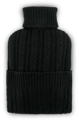 Kaschmir Wärmflasche, Schwarz