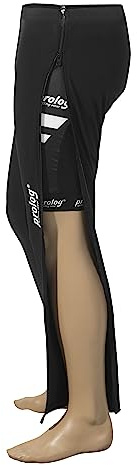 Prolog Unisex Fahrradhose Lang, Zipp Off Warm Up Hose, Atmungsaktiv, Durchgehender Reißverschluss - Schwarz Größe XS
