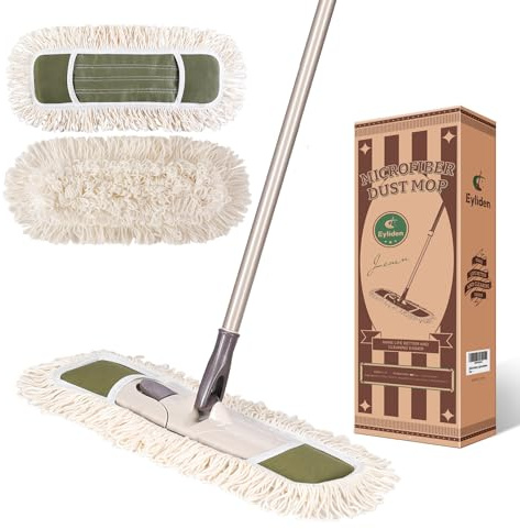 Eyliden Staubwischer, Mikrofaser-Wischmopps für Bodenreinigung, mit ausziehbarem verstellbarem Griff und 2 waschbaren Wischpads, feuchte trockene Mopp Hartholz, Fliesen, Laminat, Vinyl (Armeegrün)