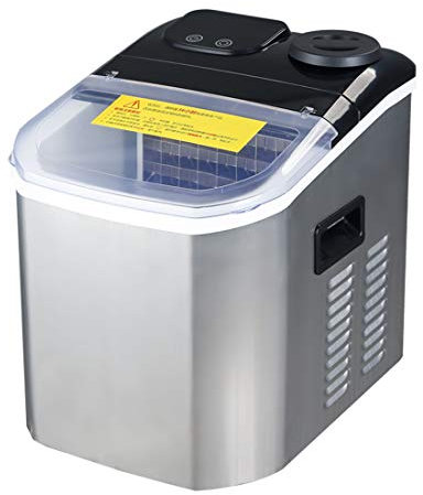LTLWSH Macchina Ghiaccio, 25kg/24 Ore, 2 Formati, Display LCD, Serbatoio Macchina del Ghiaccio con 24 Cubetti di Ghiaccio in 15Minuti, Silenzioso, Acciaio Inox Fabbricatore di Ghiaccio