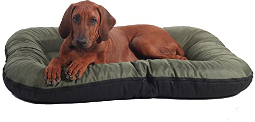 4L Textil KLEO Hundebett mittelgrosse Hunde waschbar Hundekissen mittelgrosse Hunde Hundematte Hundematratze Hundekissen XXL (M-90x70 cm, Dunkelgrün(Mit Reißverschluss))
