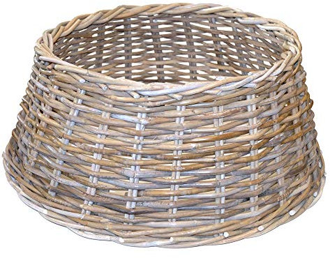 artplants.de Weihnachtsbaumkorb Macario aus Rattan, grau-braun, 26cm, Ø60cm - Weihnachtsbaum Rock