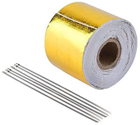 Cinta de Oro de modificación automática | Cinta autoadhesiva Reflectante de Calor de Papel de Aluminio - Cinta Aislante térmica autoadhesiva Impermeable y Duradera