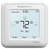 Honeywell Home TH6320ZW2007/U Z-Wave T6 Pro Programmable Touchscreen Thermostat with SmartStart, Low Voltage, UWP Mounting System, Cover Plate, Color - White