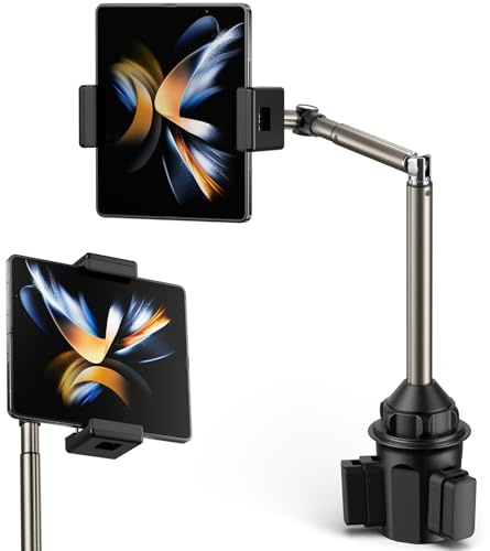 JSAUX Kopphållare universellt fäste för telefoner och surfplattor, mugghållare telefonfäste med flexmontering för bil lastbil surfplatta vagga kompatibel med iPad Pro/Air/Mini, Samsung Galaxy Tab,