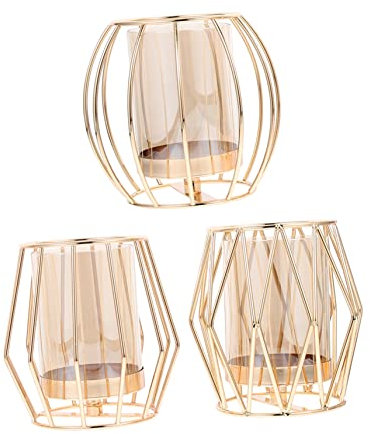 Hoement 3stücke Kerzenständer Für Zuhause Kreativer Hohler Kerzenhalter Aus Filigraner Retro Kerzenständer Für Feste Hochzeiten Und Candlelight-Dinner