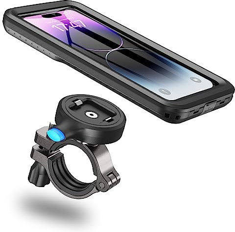 Cozycase Soporte Móvil Moto Antivibración Impermeable 【con Seis Amortiguador】 1S Liberación, Soporte Teléfono Bicicleta para iPhone 16 15 14 13 12 11 Pro MAX Samsung Galaxy S24 S23 S22 Ultra Plus