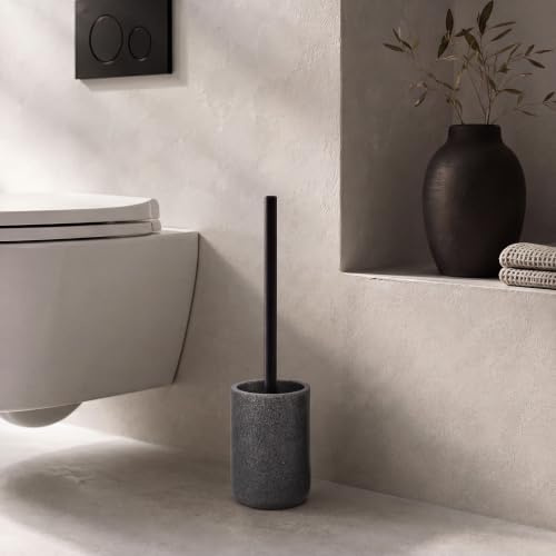 Douceur d'Intérieur - Escobilla de váter, diámetro de 10 cm x 40 cm, Granito, polirresina Lisa