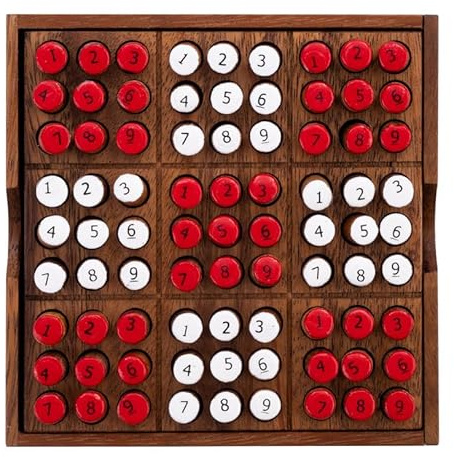 Engelhart – 350230 - Sudoku en Bois – Coffret Écologique – Casse-Tête en Bois – Jeu de Logique et de Chiffres – 1 Joueur – 14 x 14 cm – Jeu en Bois - Adultes