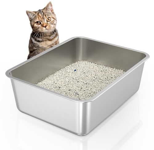 WENBOKMIN Bac à litière pour Chats, Grands litiere pour Chat 50x35x15 cm