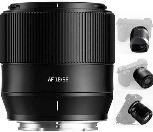 TTArtisan 56mm F1.8 Objektiv für E-Mount Autofokus APS-C Rahmenkameras A5000 A6500 A6600 NEX-3 NEX-3N NEX-7 NEX5 CA7 A7I A7R A7S A7SI A7SII A9 und mehr(schwarz)