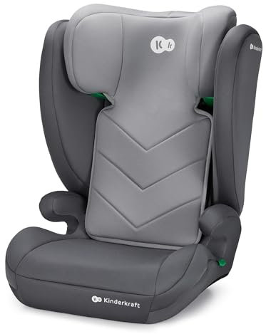 Kinderkraft I-Spark I-Size Baby Car Seat, Group 2/3, 100-150 cm, from 3.5 to 12 Years, 15 to 36 Kg, Light (4.5 Kg), 3-Point Seat Belt, Side Protection, Gray