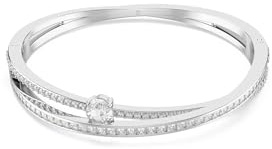 Swarovski Brazalete Hyperbola, Tallas mixtas, Blanco, Baño de rodio