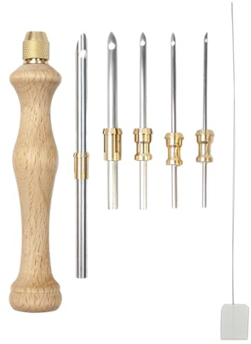 Aiguille À Broder Magique, Kit D'aiguilles À Poinçonner En Bois Réglable, 5 Tailles Interchangeables, Kit D'aiguilles Magiques Adapté À La Broderie, À La Couture, À L'artisanat, Aux Débutants