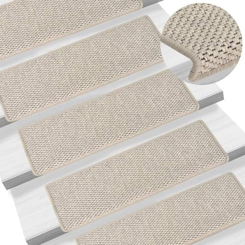 Homgoday Küchenteppich für Läufer, Flur, Treppen, selbstklebend, Sisal-Optik, 15 Stück, 65 x 21 x 4 cm, Silber, Küchenteppich für Läufer, Flur, Wohnzimmer, Teppiche für Schlafzimmer