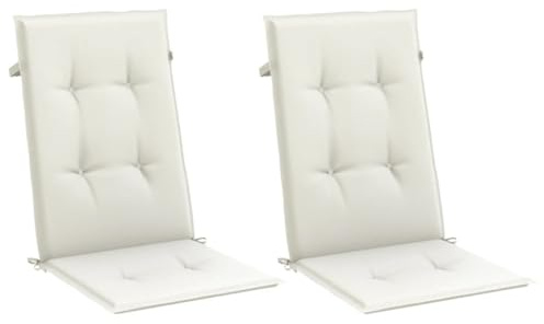 vidaXL Hochlehner-Auflagen 2 STK. Melange Creme 120x50x4 cm Stoff