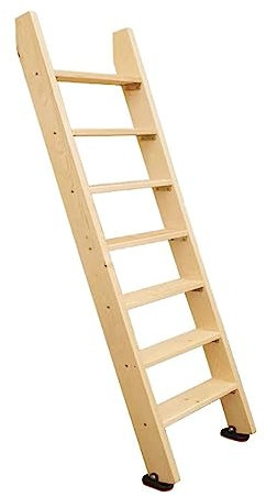 Scala in legno per letto a castello doppio, altezza 175,3 cm, antiscivolo, scaletta di sicurezza per interni, letto a soppalco/dormitorio, facile installazione (6 gradini)