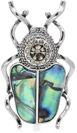 1 broche en coquillage naturel pour femme, unisexe, vintage, fête, décontractée, broches 5,2 x 2,9 cm, 5.2x2.9cm, Métal Gemme Bois, Zircone cubique Agate Obsidienne