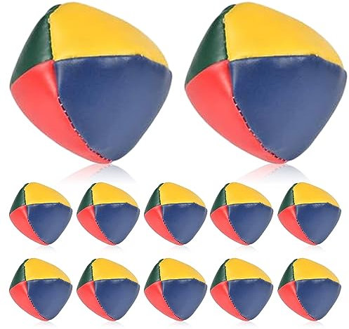 Aoreun Jonglierbälle Set, 12 Stück Jonglierbälle für Anfänger Hochwertige Mini Jonglierbälle Langlebige Jonglierbälle Set Spiele Zirkus Clown Farbige Jonglierbälle für Kinder & Erwachsene (12pcs)
