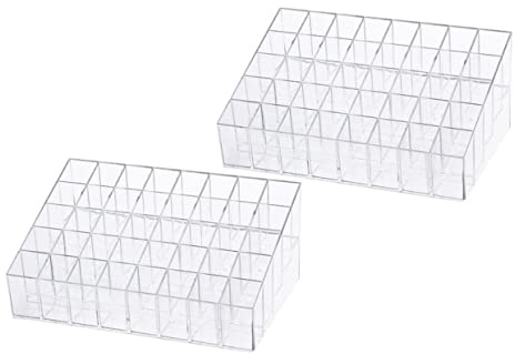 Ipetboom 2pezzi Organizer Da Scrivania Per Rossetti Di Supporto Per Cosmetici Multi-griglia Portarossetti Materiale Resistente e Moderno Per Makeup e Bellezza