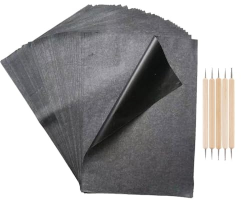 SEWACC 55stücke Kohlepapier Zum Durchpausen Transferpapier Mit Doppelkopf-transformationsstiften Für Holz Papier Leinwand Und Andere Oberflächen