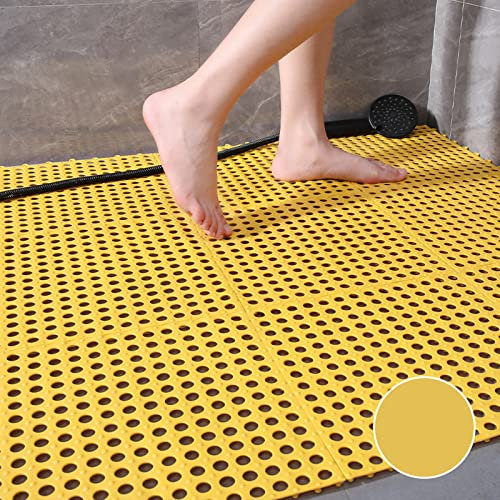 YJYJY 9 Pack Interlocking Floor Mat Restaurant Kitchen Mat with Drain Holes for Floor Anti Fatigue Bar Mat Door Mat Non