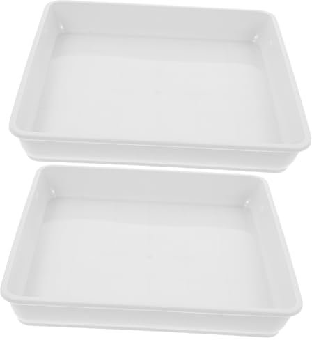 Happyyami Vassoio Quadrato per Fioriera in Plastica Bianca, Set da 2 Pezzi, Sottovaso per Piante da Interno Ed Esterno Design Antiscivolo e capacità di Raccolta Acqua per Giardinaggio Casa e Giardino