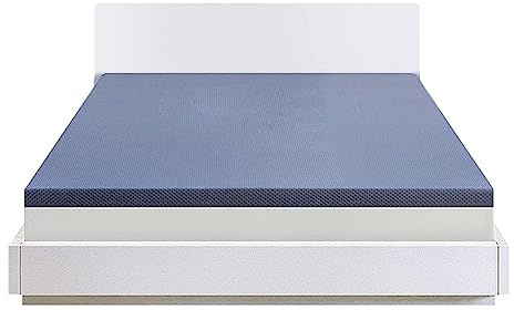 Surmatelas en mousse à mémoire de forme infusée de gel rafraîchissant avec housse lavable de 6,1 cm d'épaisseur pour lit simple Gris 140 x 200 cm