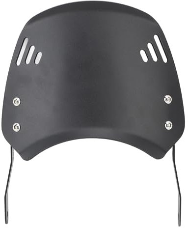 Parabrisas de Motocicleta Universal con Paréntesis Deflector de Viento de Aluminio Impermeabilizando el Faro de 6.5 a 9.45 Pulgadas con Protección de Viento Fuerte (BLACK)