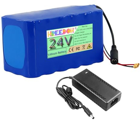 FREEDOH 24 Volt Li-jon Batteri 24V 5AH 7.5AH 10AH 12.5AH 15AH 17.5AH 20AH Litiumbatteri för 0-500W Motor med Laddare,24v7.5ah