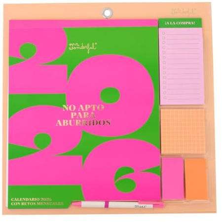 Mr Wonderful - Calendario 2026 de pared o nevera magnético - No apto para aburridos