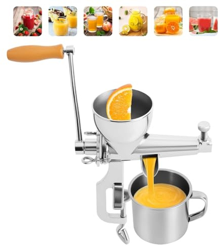 WJnflQN Wheatgrass - Spremiagrumi a manovella in acciaio inox verde a foglia | spremiagrumi masticante per pomodoro, uva, spinaci, erba di grano, prezzemolo, melograno, sedano, canna, frutta e verdura