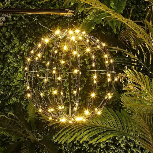 Yiohejy Bola de luces plegable de Navidad, 40 x 40 cm, bolas de Navidad al aire libre, iluminación colgante de ambiente festivo, decoración para porche, patio, boda, árboles, jardín