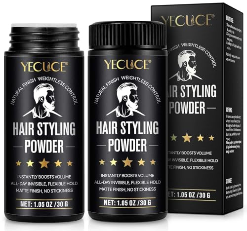 2PCS Hair Styling Powder for Men & Women, 30g Volume & Texture Powder with Matte Finish, Invisible Hold for All-Day Lift, No Residue or Stickiness, Works on All Hair Types