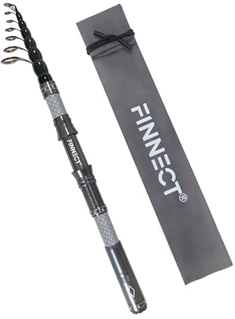 FINNECT Telescopic Fishing Rod - 1.8m / 5.9ft Lightweight 42T Carbon Fiber Portable Travel Rod for Freshwater River Fishing, Beginner & Kid Friendly