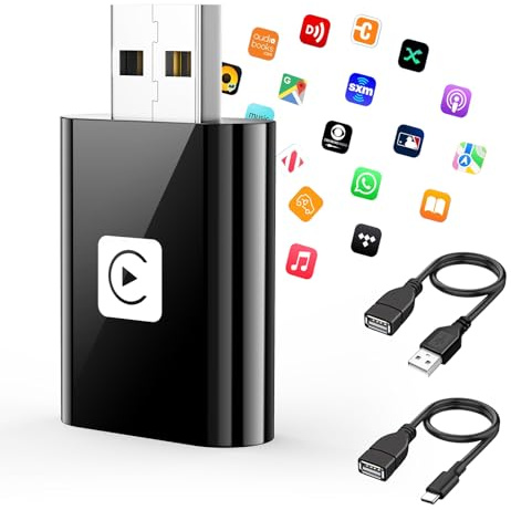 Mini Wireless Carplay Adapter for iPhone, 2026 Stable Universal Wireless carplay Adapter, Fast Convert Factory Wired to Wireless CarPlay Dongle Cars for Apple for iOS