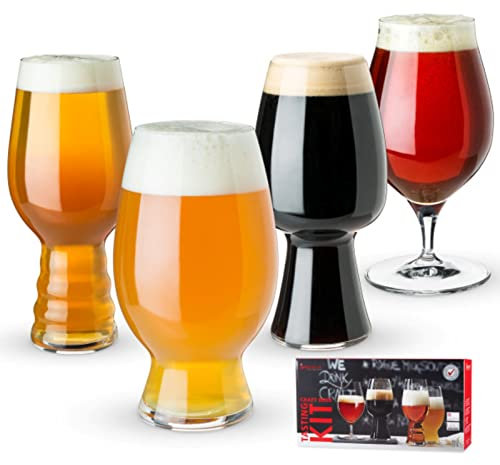 Spiegelau 4991697 - Kit per degustazione birra artigianale (set da 4), cristallo, trasparente