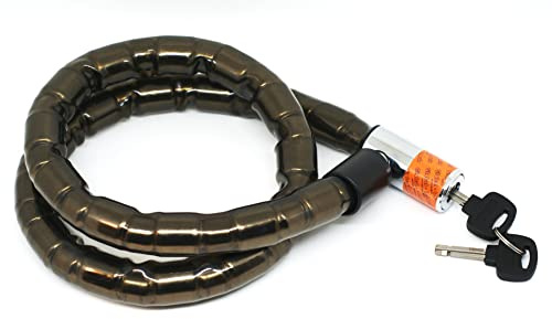 Global Lock Chaîne antivol Piton articulée en Acier Universel Moto, Scooter, vélo 100 cm, Serrure de sécurité avec Deux clés